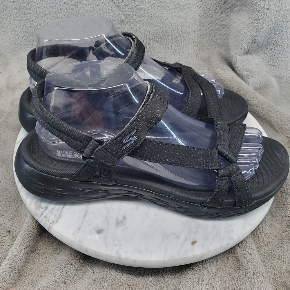 Skechers Shoes Womens Size 9 Black Textile On The Go GoWalk Sandals - Picture 6 of 10